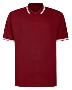 Bigdude Tipped Polo Shirt Burgundy Tall